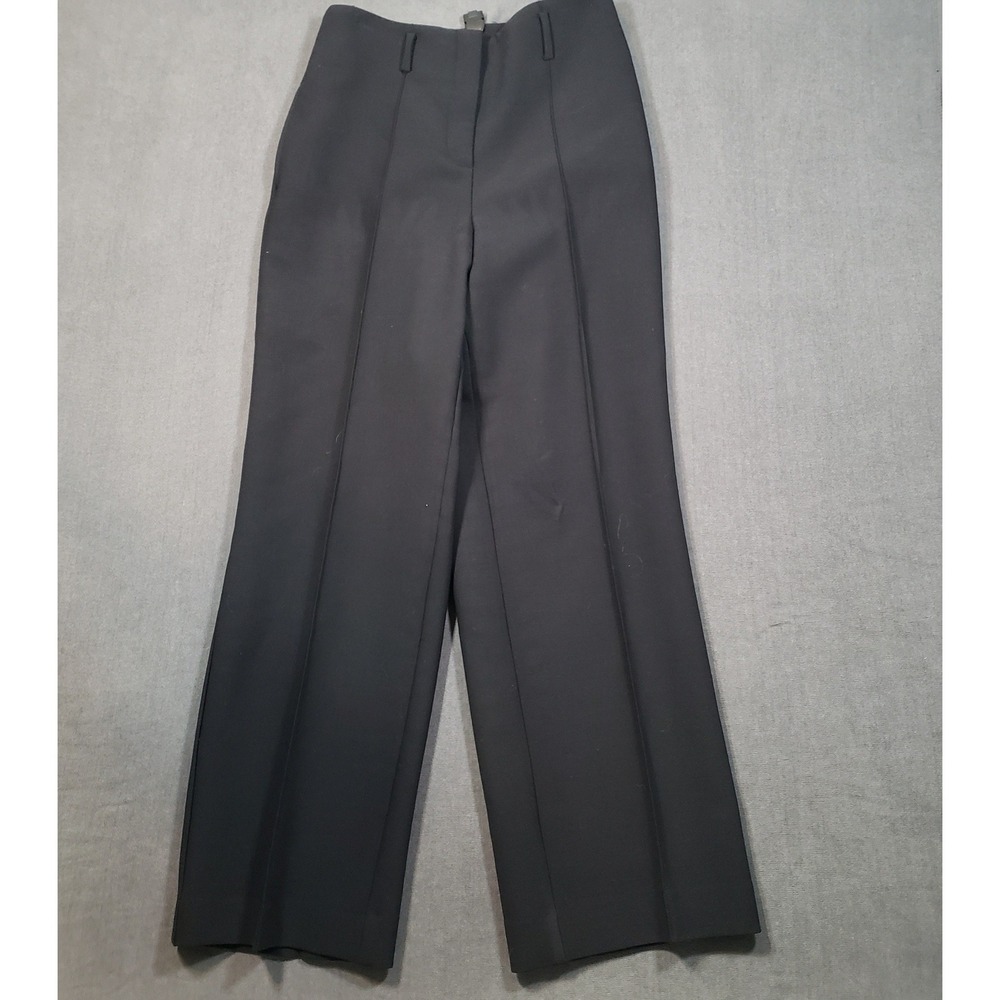 Luisa Spagnoli Trousers Womens 46 Black Virgin Wool Blend Wide Leg Onda Pants